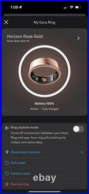 Oura Ring Gen 3 Horizon Gold US Size 10, With Charger and Box Used