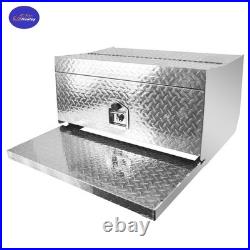 Semi Truck Cab Entry Battery Tool Storage Box Aluminum with Lock Key 31x32x15