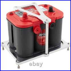 Speedway Deluxe Plain Billet Aluminum 3-Bolt Optima Battery Mount Speedway Deluxe Plain Billet Aluminum 3-Bolt Optima Battery Mount