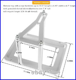 Universal Aluminum Battery Tray Hold Down Trunk Relocation Box 551181