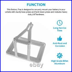 Universal Aluminum Billet Battery Tray Hold Down Relocation Box Mount OEM 551181